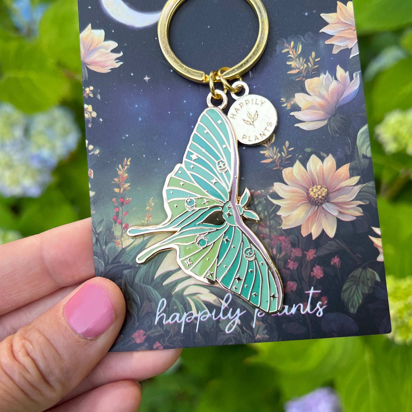 Luna Moth Bag Charm, Glow in the Dark, Fantasy Gift, Witchy