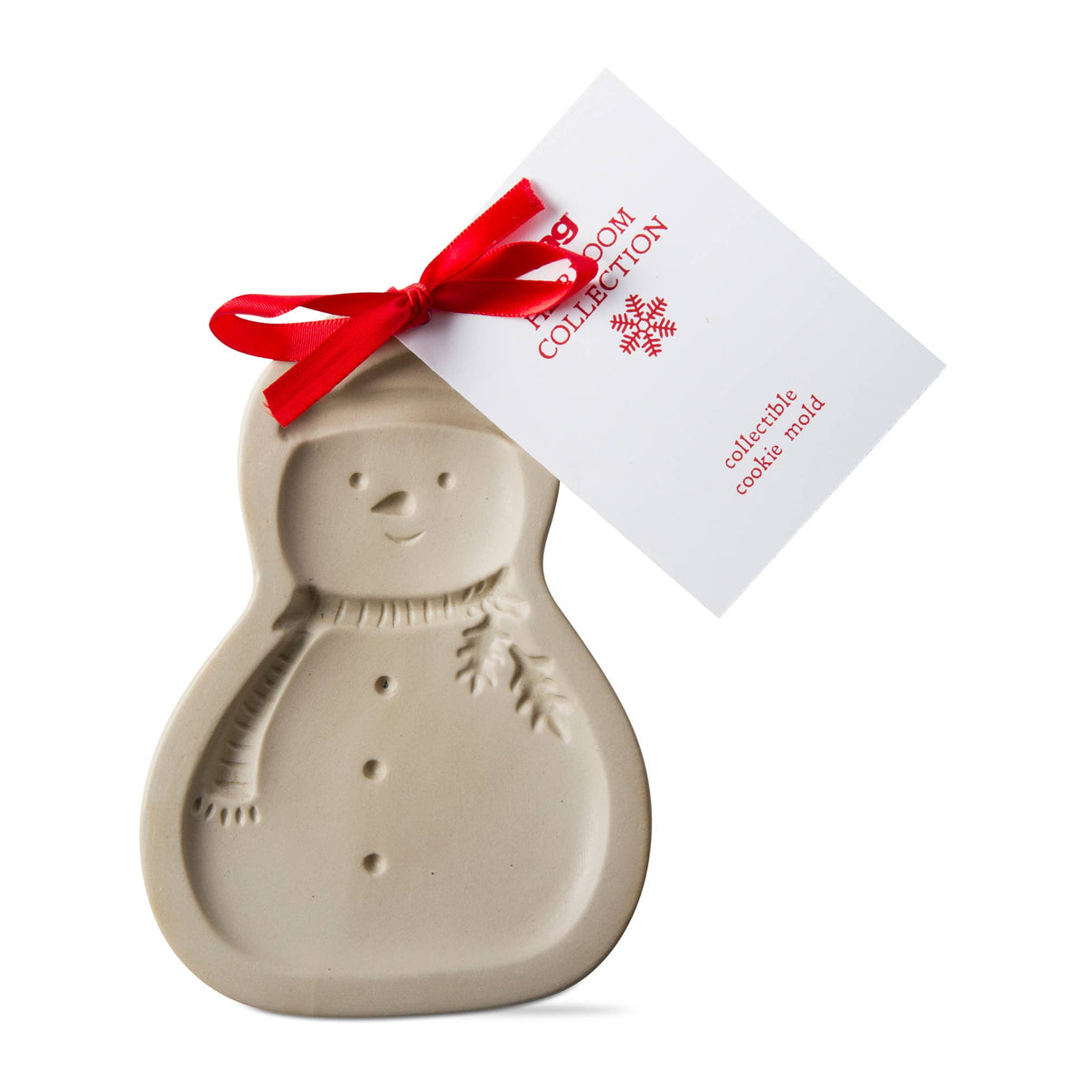 Snowman Heirloom Cookie Mold Natural Stoneware