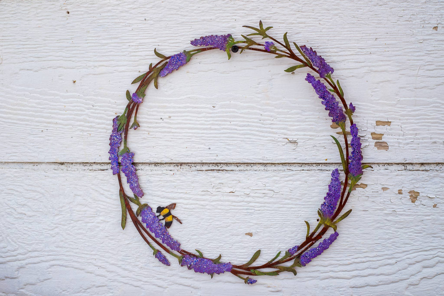 Lavender & Bee Wreath -Painted
