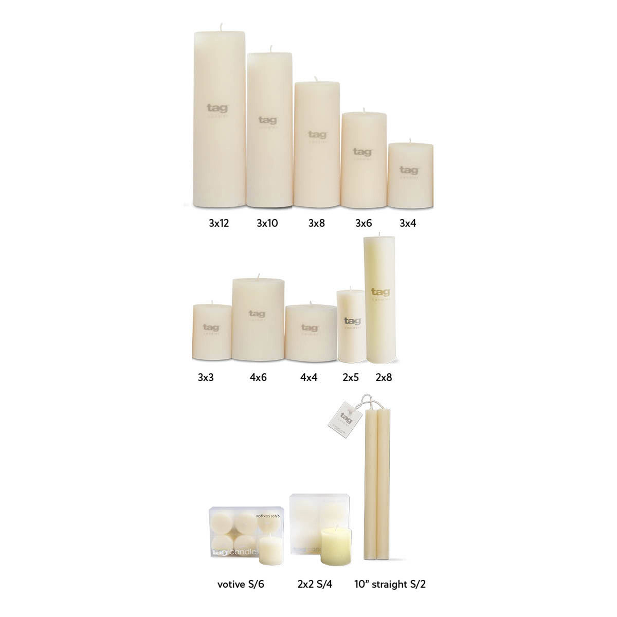 Chapel Wedding Pillar Candle 4x6 - White