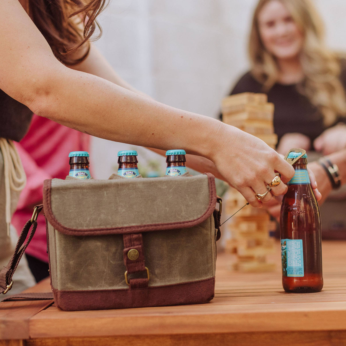 Craft Beer Caddy Cooler Tote with Opener