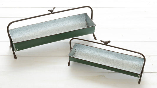 Green Trough Planters
