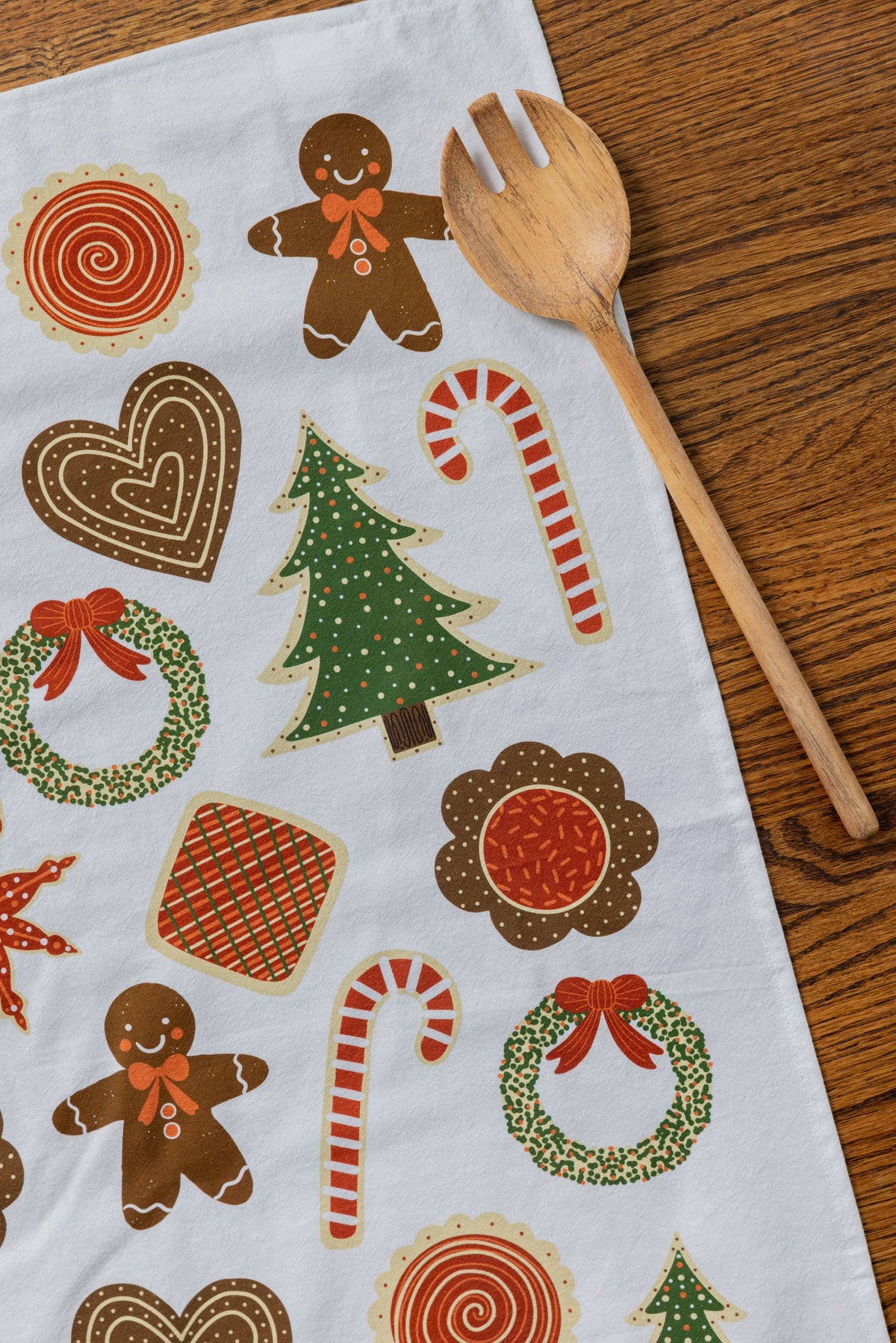 Christmas Cookies Tea Towel - Holiday Baking Kitchen Towel