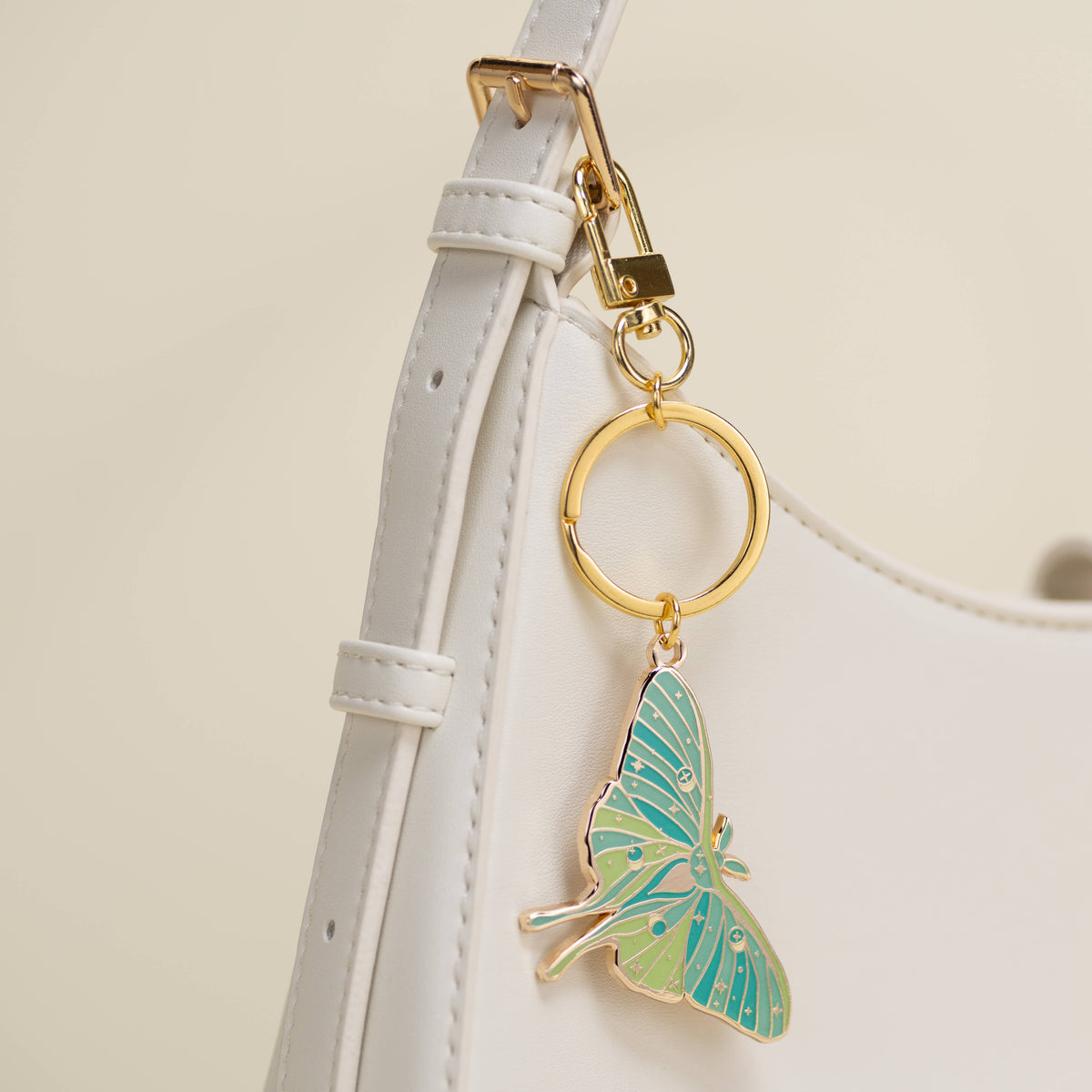 Luna Moth Bag Charm, Glow in the Dark, Fantasy Gift, Witchy
