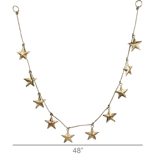 Star Garland, Antique Brass
