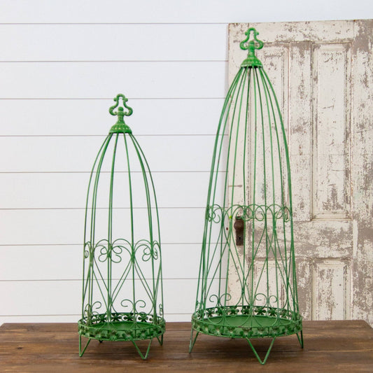 Green Trellis Plant Stand