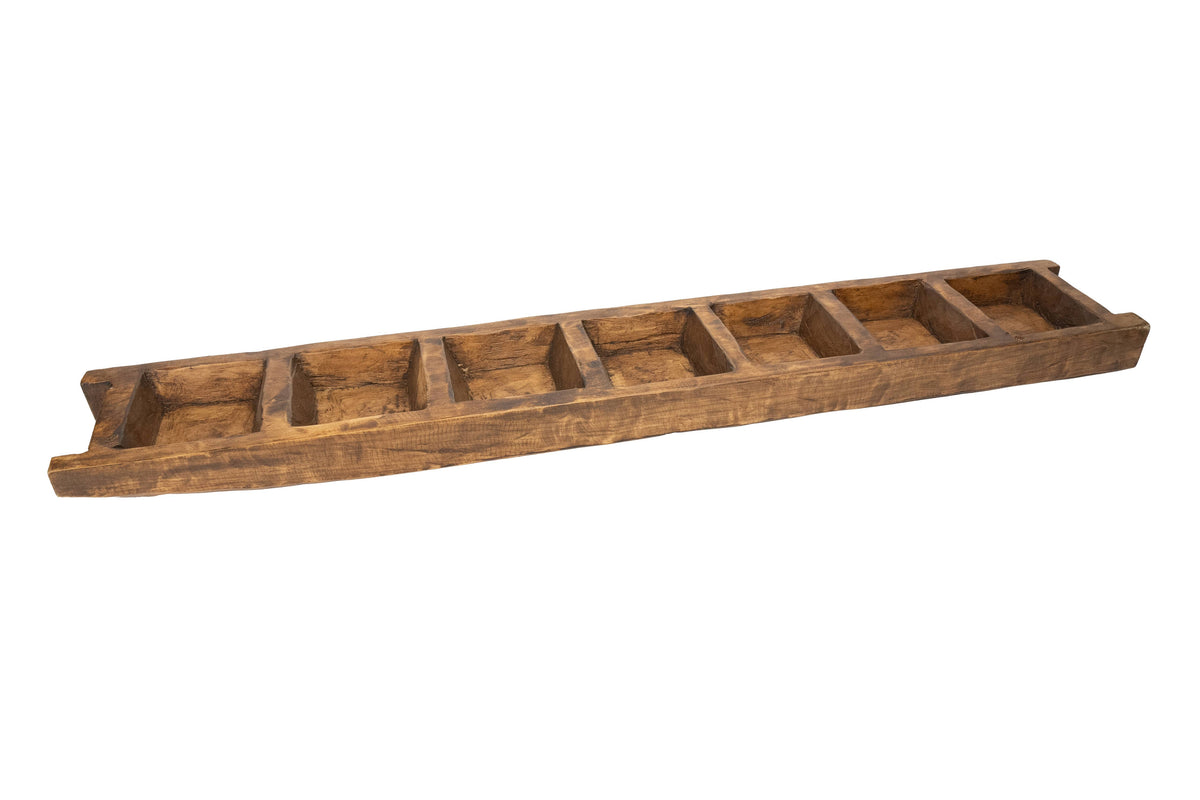 Brazos Long Ladder Dough Bowl-6x39-Waxed-7 Compartments