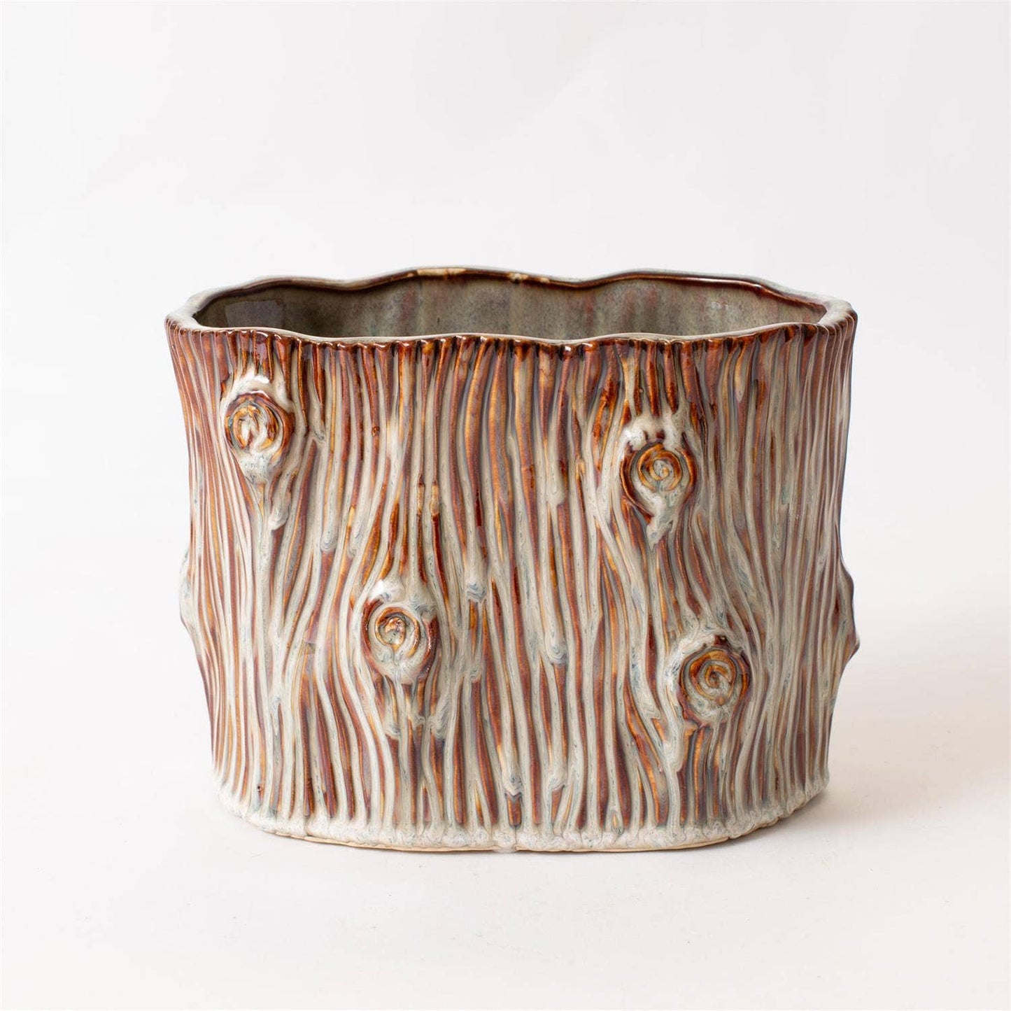 Faux Tree Stump Small Planter