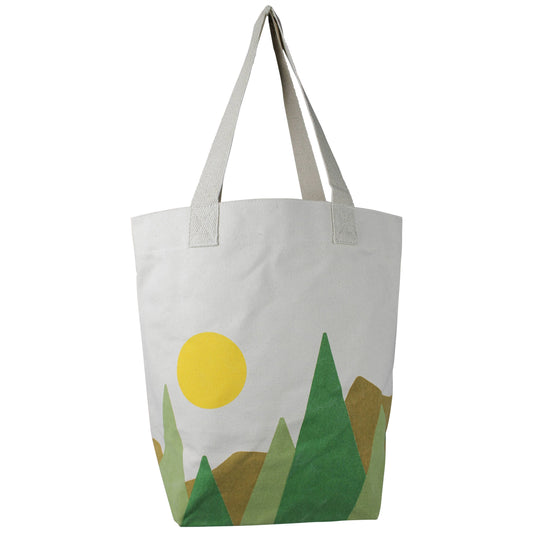 Tote, Canvas - Mountainscape. 10” drop handle
