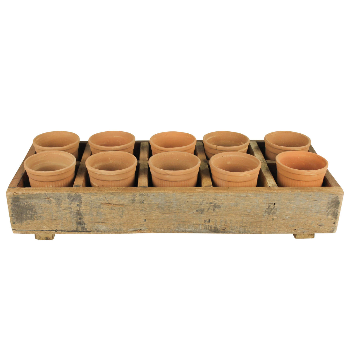 Campo Wood Caddy with 10 Clay Cups