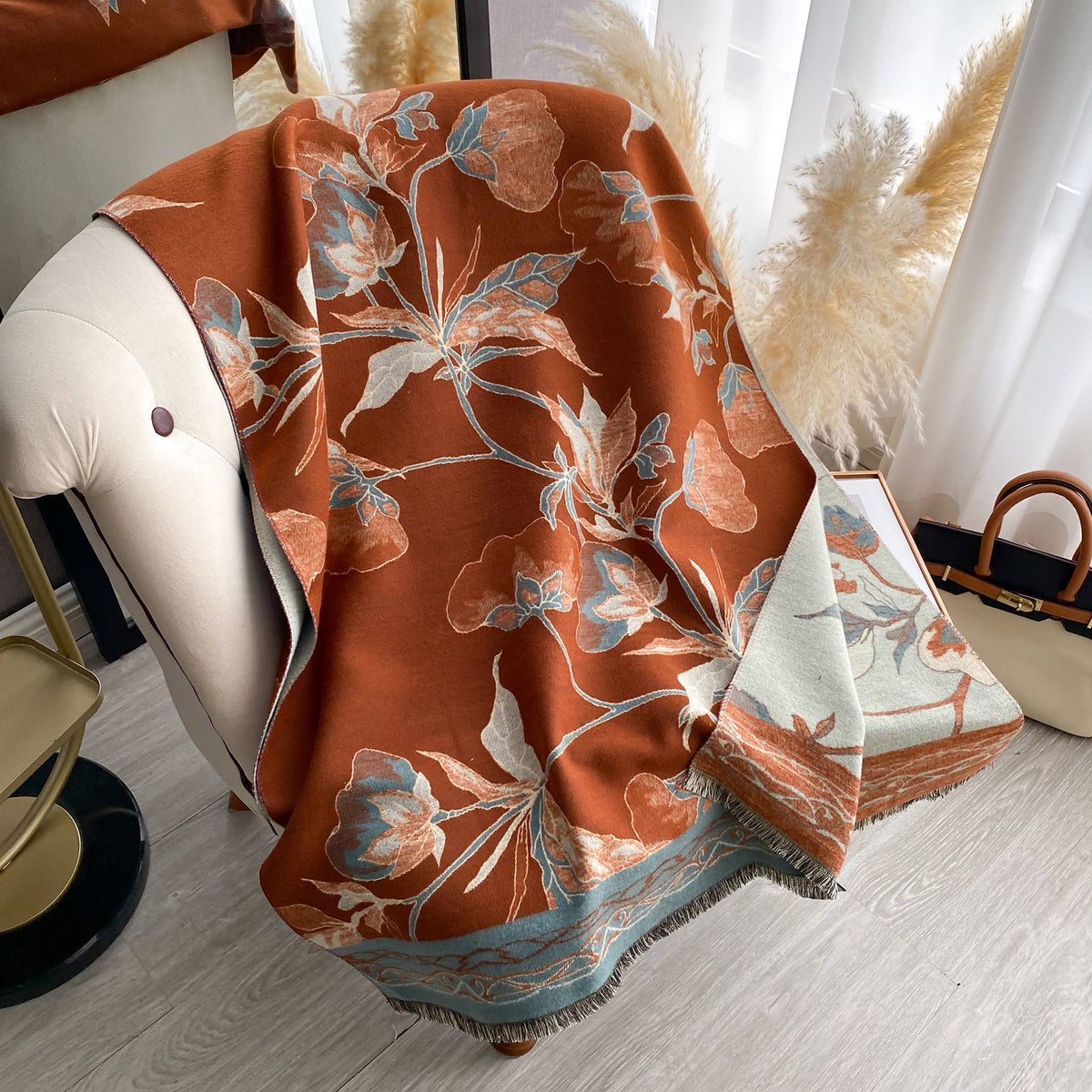 Brown / Turq Bloom Wrap