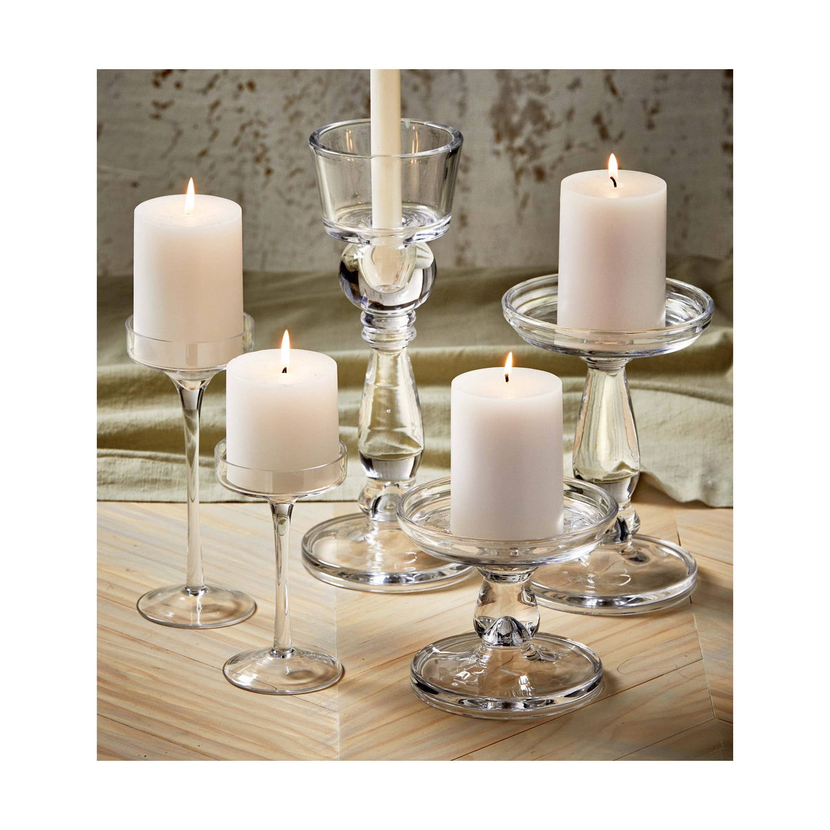 Chapel Wedding Pillar Candle 4x4 - White