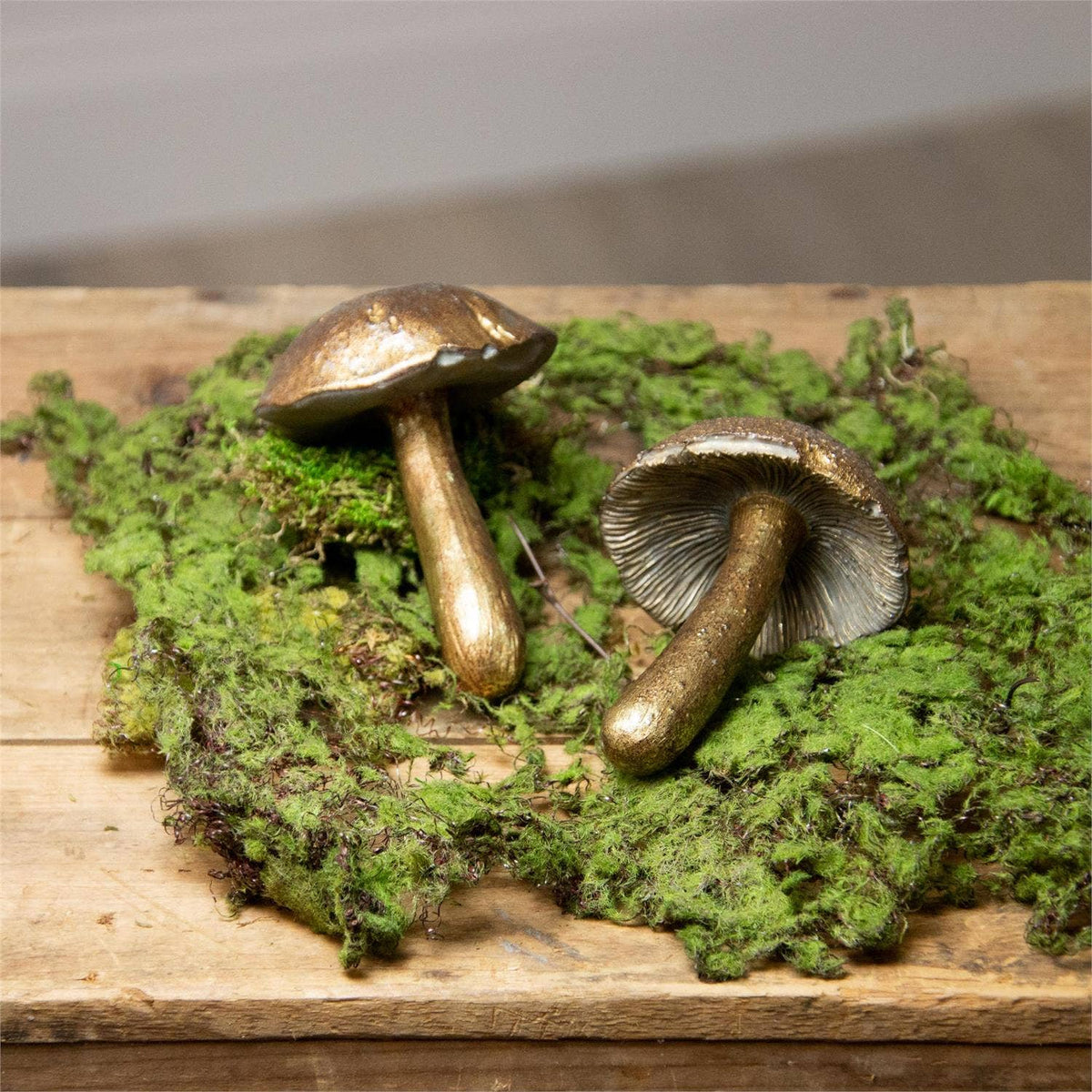 Brass Tone Mushroom Figures