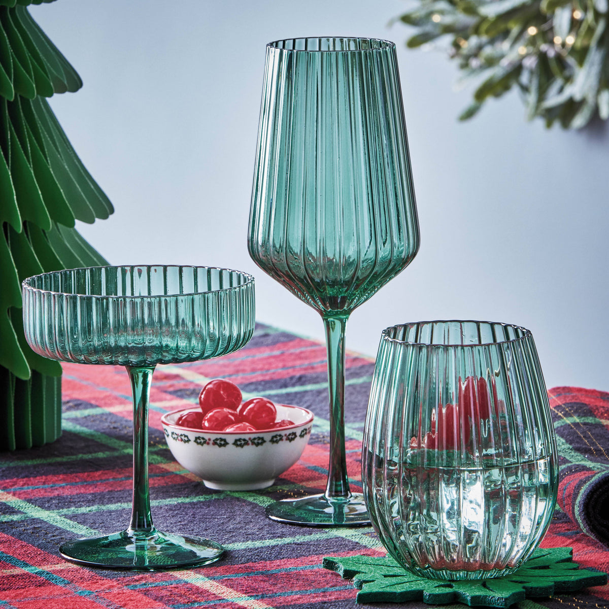 Gramercy Fluted Coupe Glass Spruce Everyday, Christmas