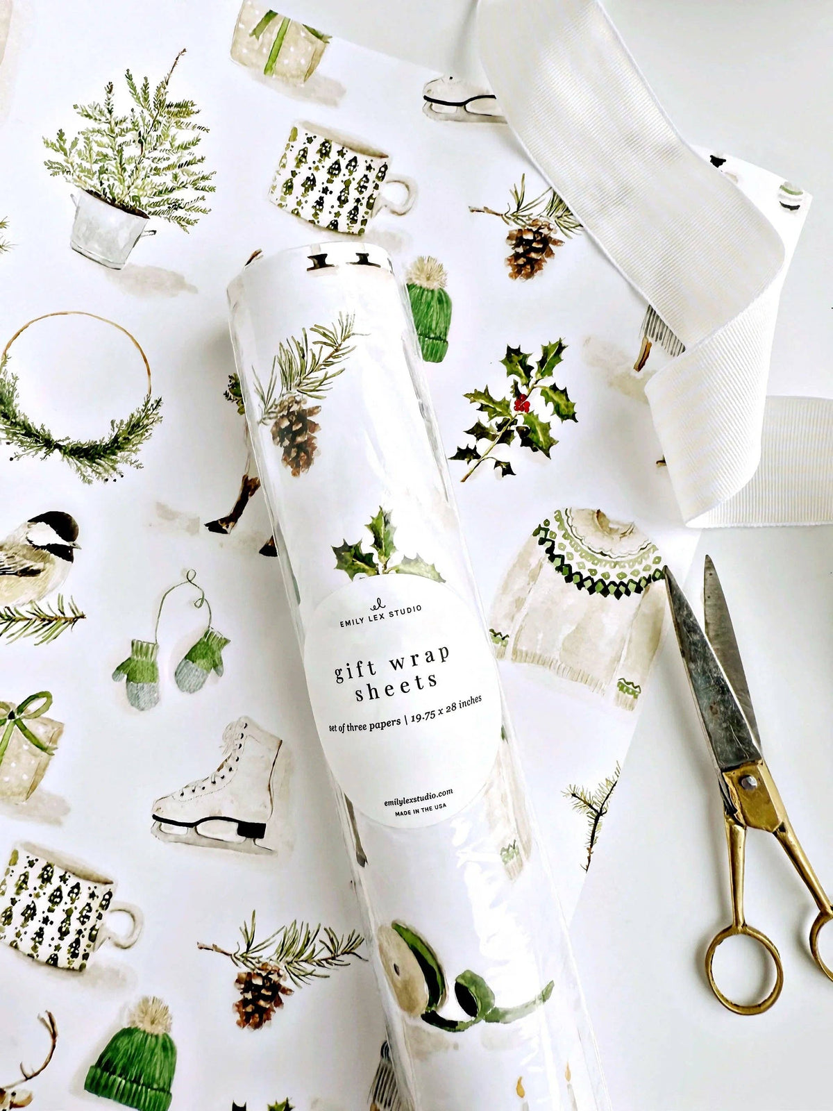Evergreen gift wrapping paper