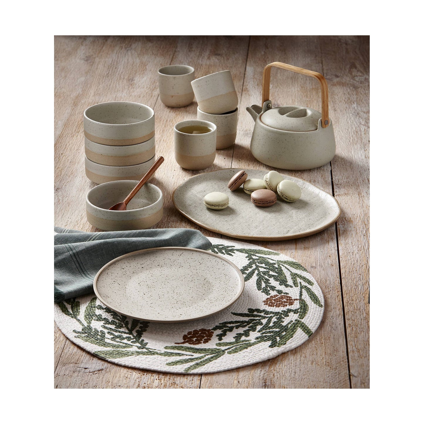 Speckle Glaze Teapot Taupe Porcelain