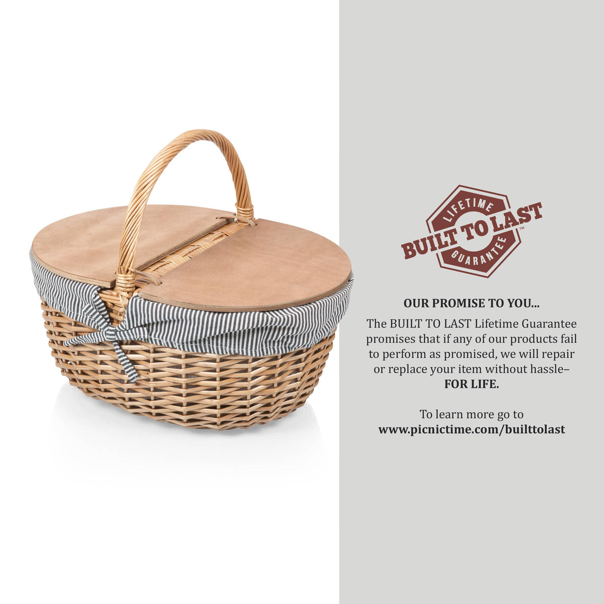 Country Vintage Picnic Wicker Basket