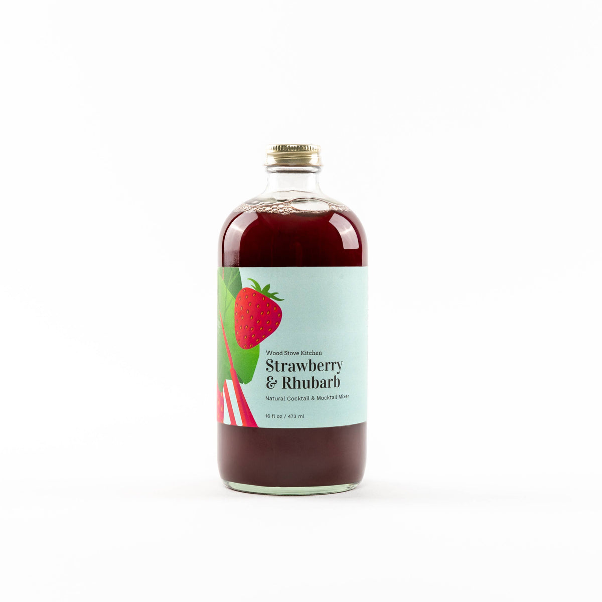 Strawberry & Rhubarb Cocktail and Mocktail Mixer, 16 fl oz