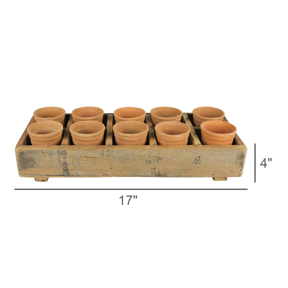 Campo Wood Caddy with 10 Clay Cups