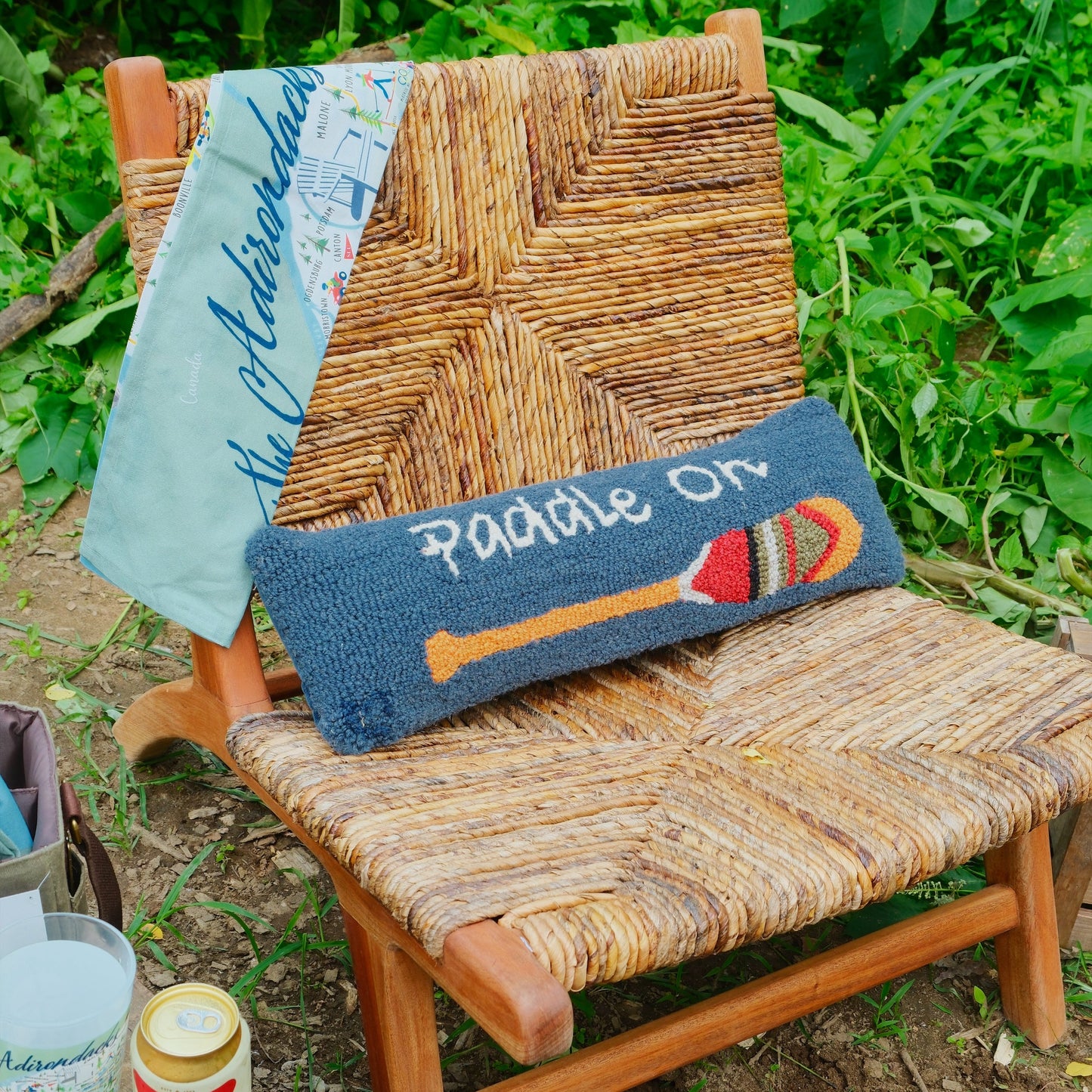Paddle On Hooked Wool Pillow