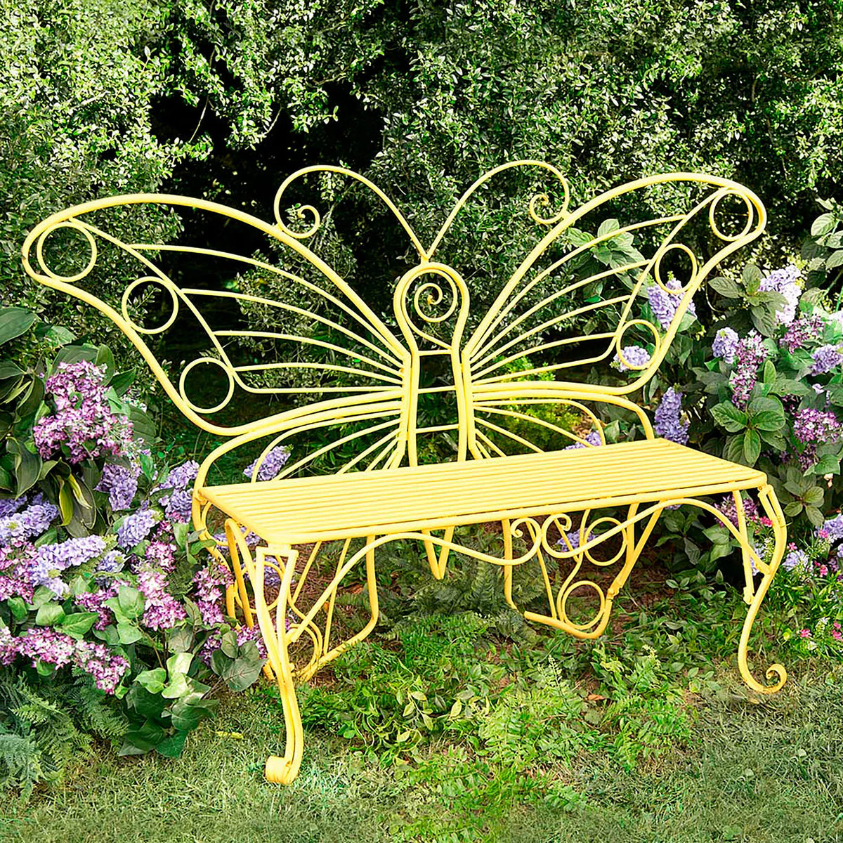 Yellow Metal Garden Butterfly Chair