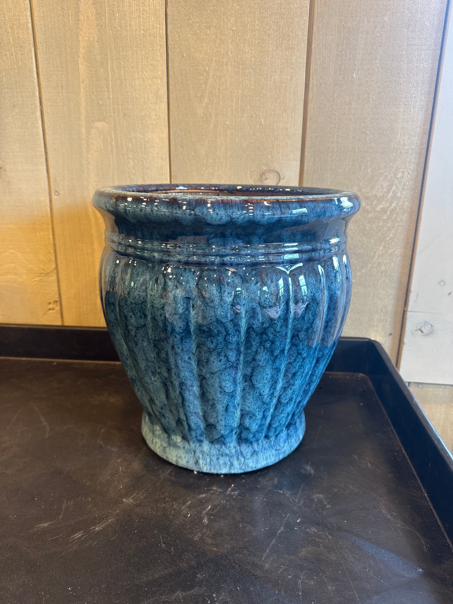 Reactive Blue Pumpkin Shape Planter