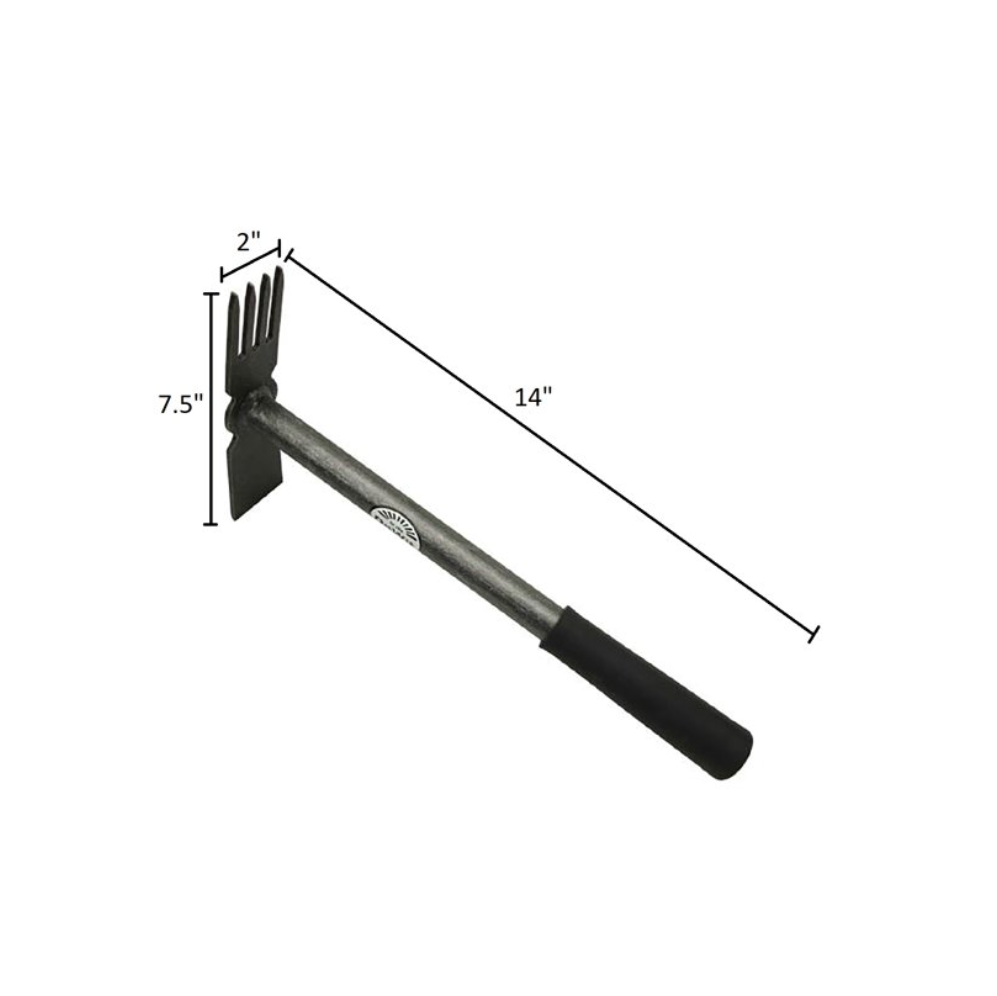 DeWit Comby Hoe – 4 Tine Cultivator / Straight Edge Long Handle