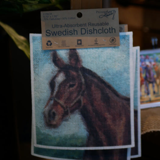 Grazing Horses Swedish Dishcloth Set