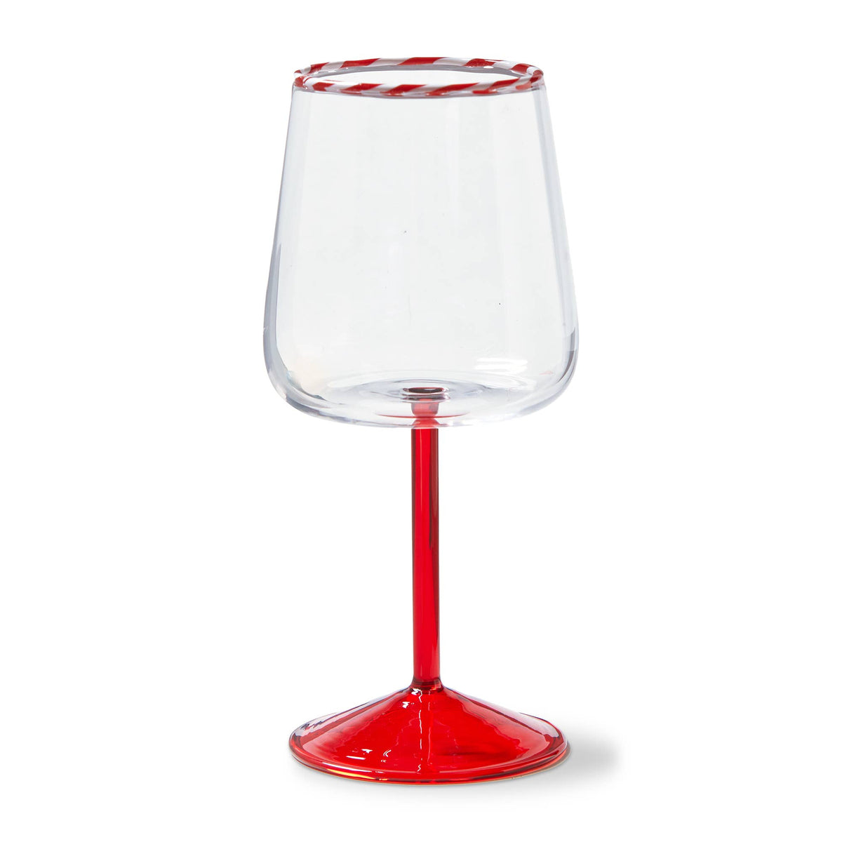 Peppermint Stripe All Purpose Wine Glass Red Borosilicate