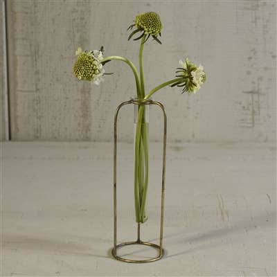 Archer Bud Vase, Glass and Metal