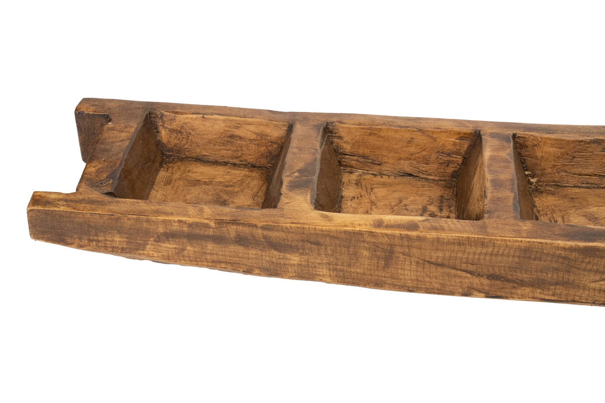 Brazos Long Ladder Dough Bowl-6x39-Waxed-7 Compartments