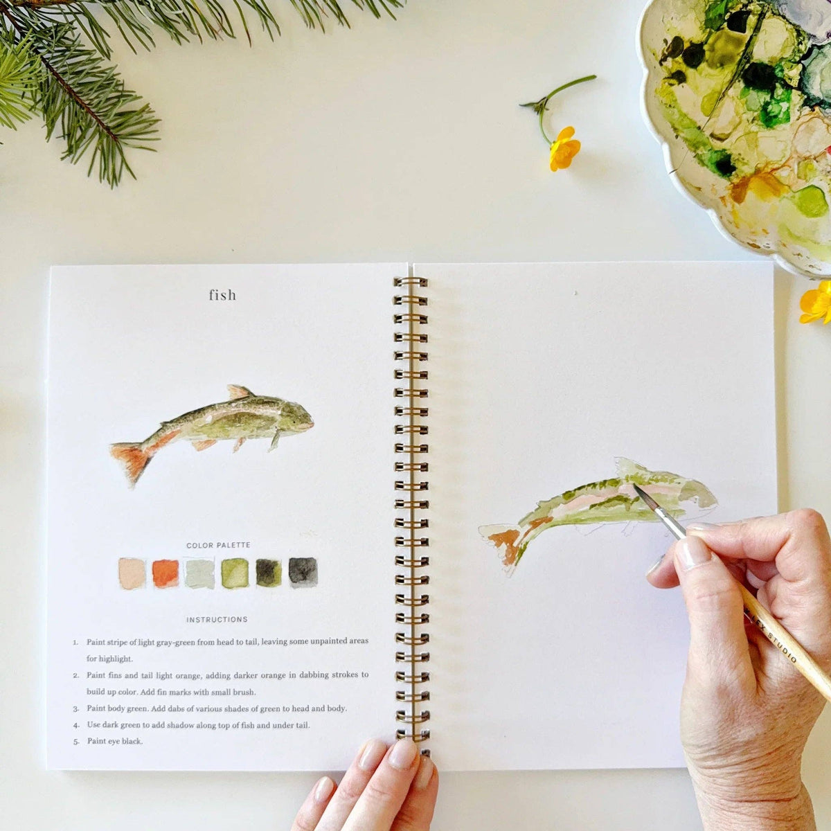 Camping watercolor workbook