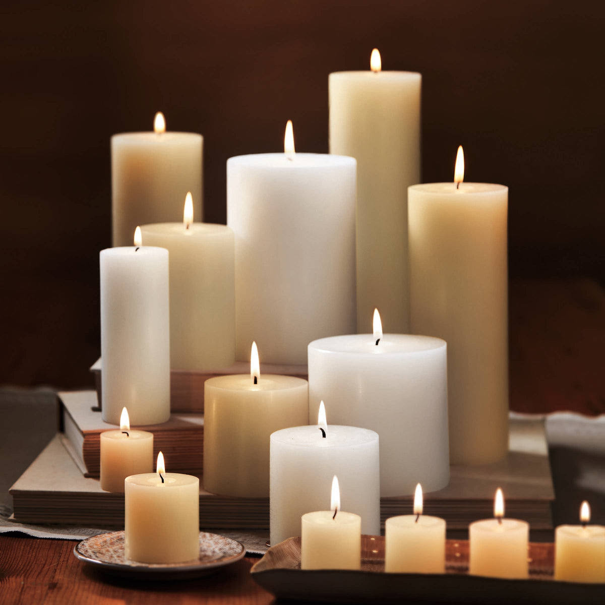 Chapel Wedding Pillar Candle 3x3 - White