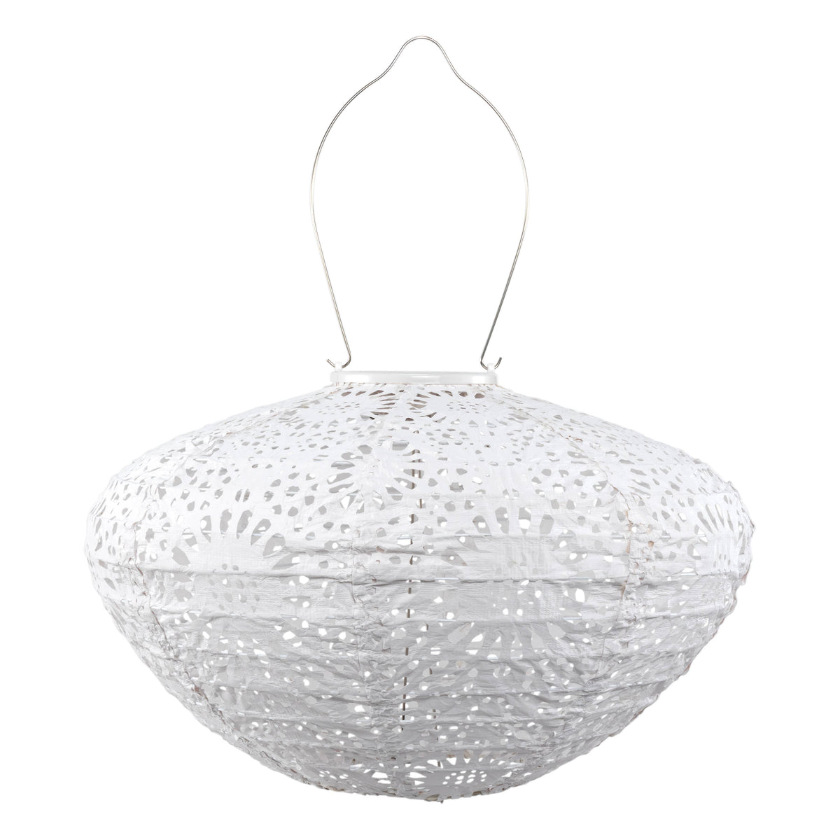 Stella Crown Chantilly Lace Solar Lantern - Porcelain