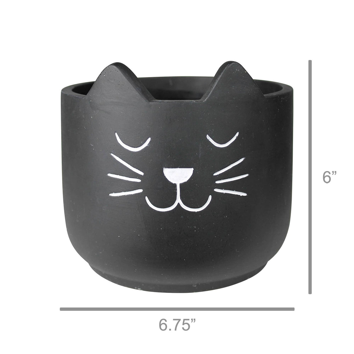 Cement Cat Cachepot Large