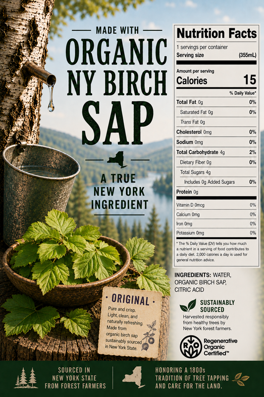 ORGANIC BIRCH SAP SELTZER NY-SOURCED