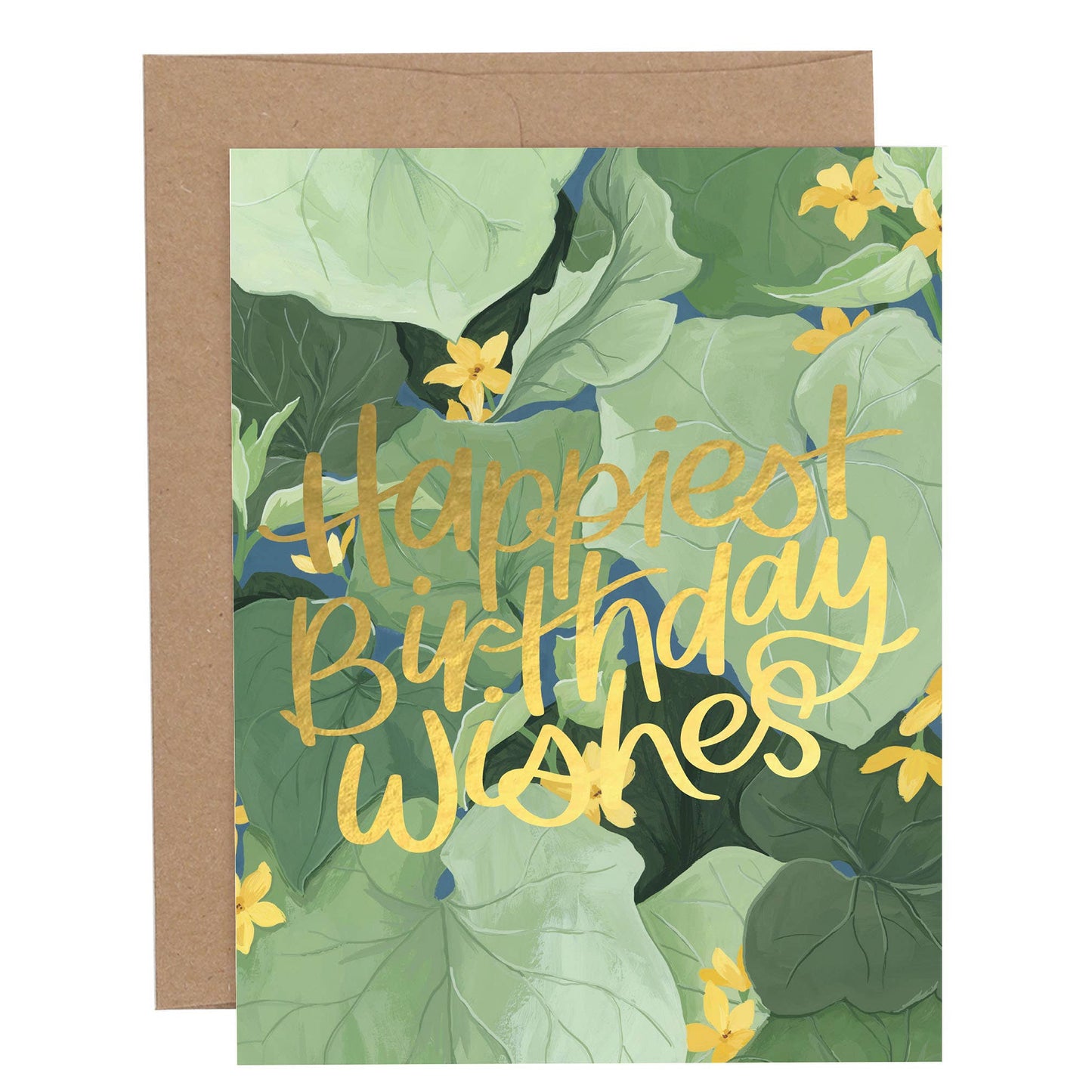 Squash Leaves Birthday Greeting Card
