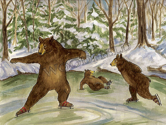 #752 - Skating Bears Notecard