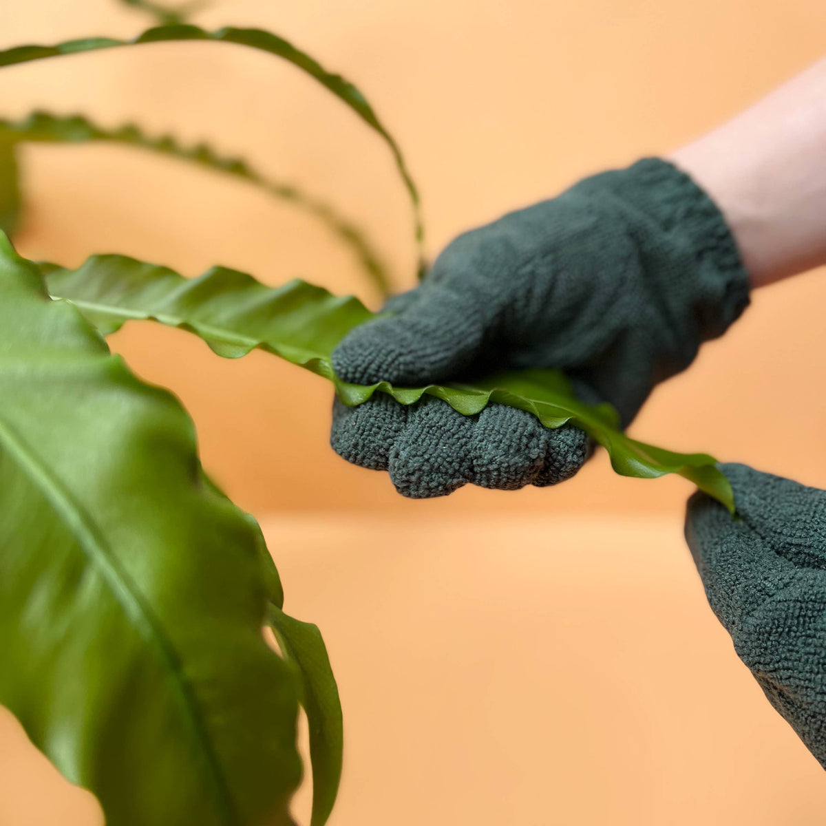 Microfiber Leaf Cleaning Gloves - Green