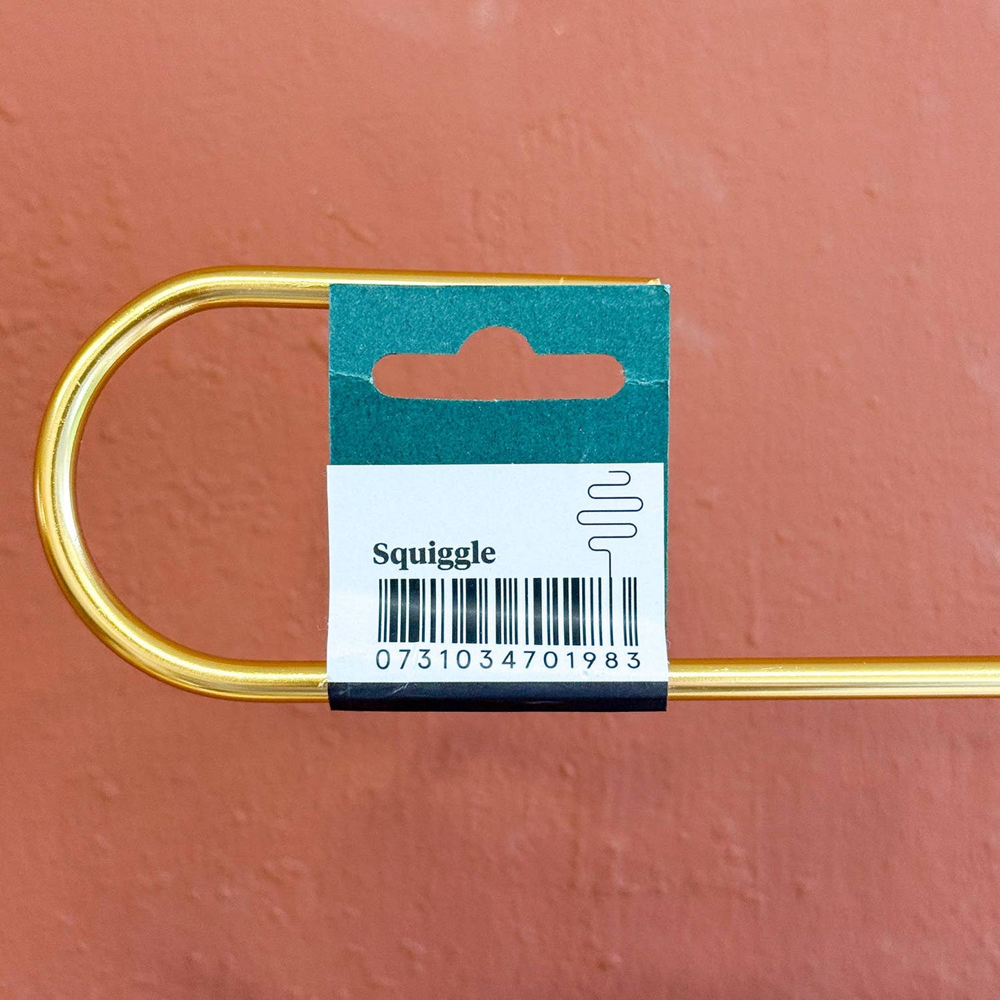 Golden plant stake from metal - Squiggle