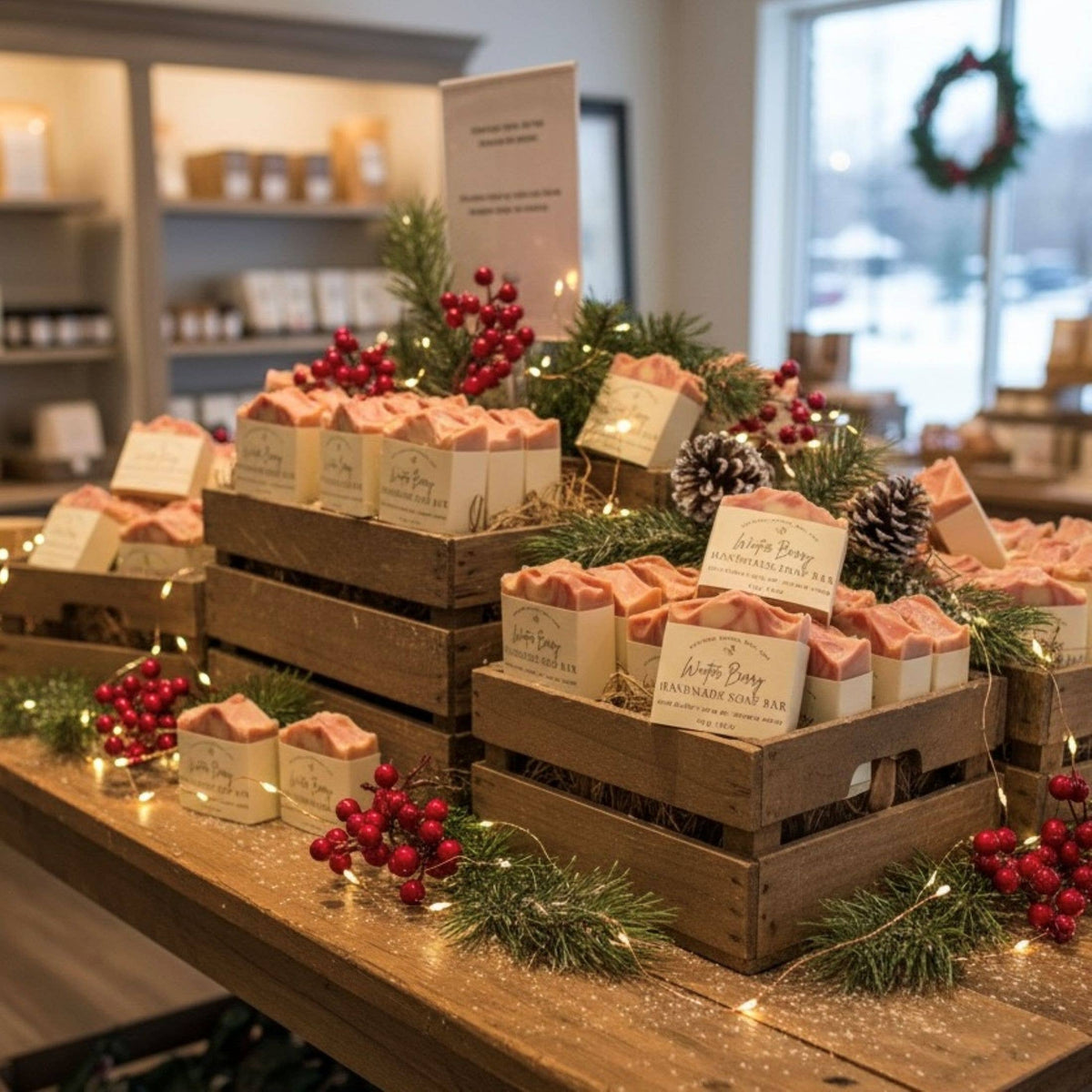 Winter Berry Handmade Soap Bar SEASONAL VEGAN HOLIDAY