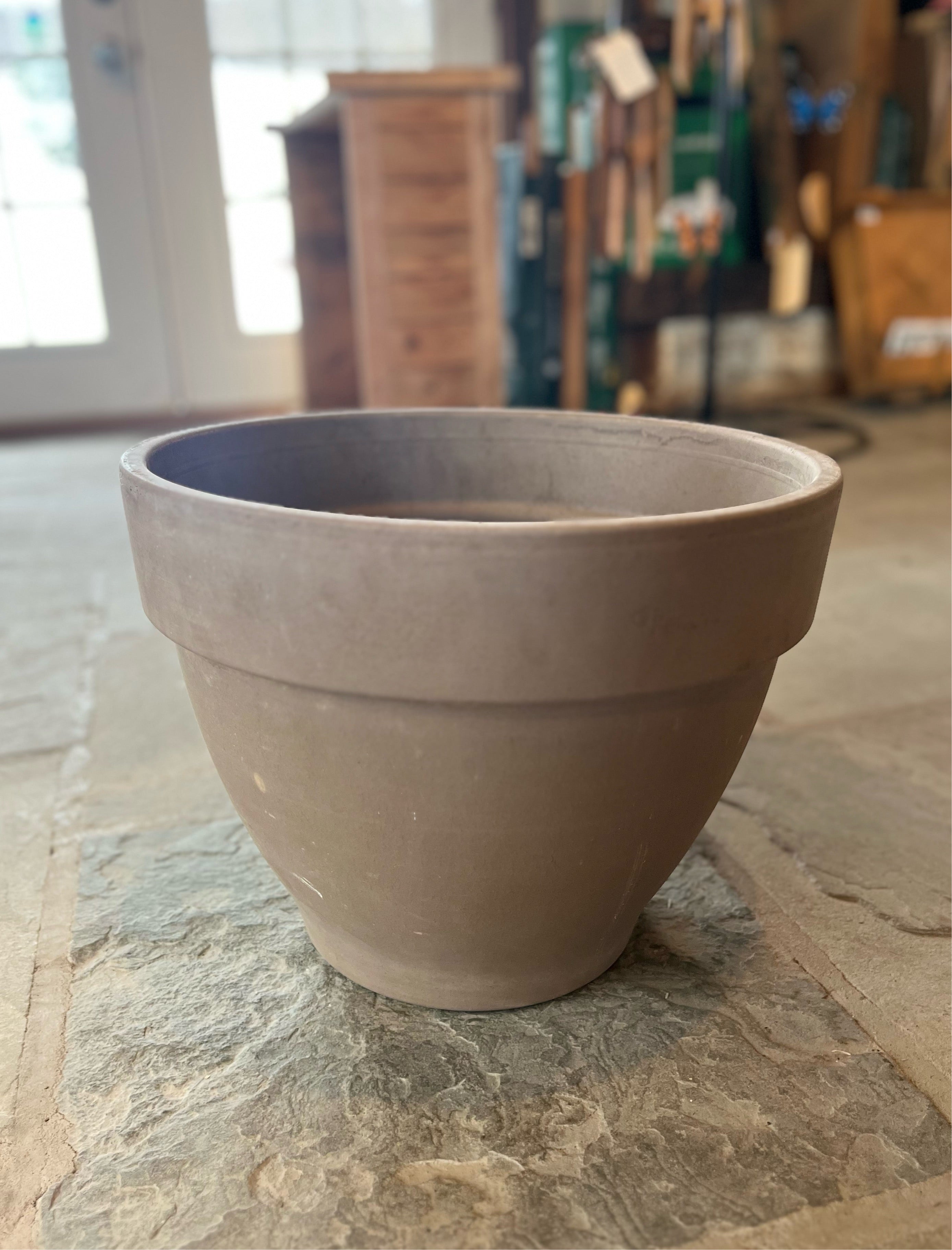 grey terracotta plant pots Maceta Montelupo Planter w/ Drainage