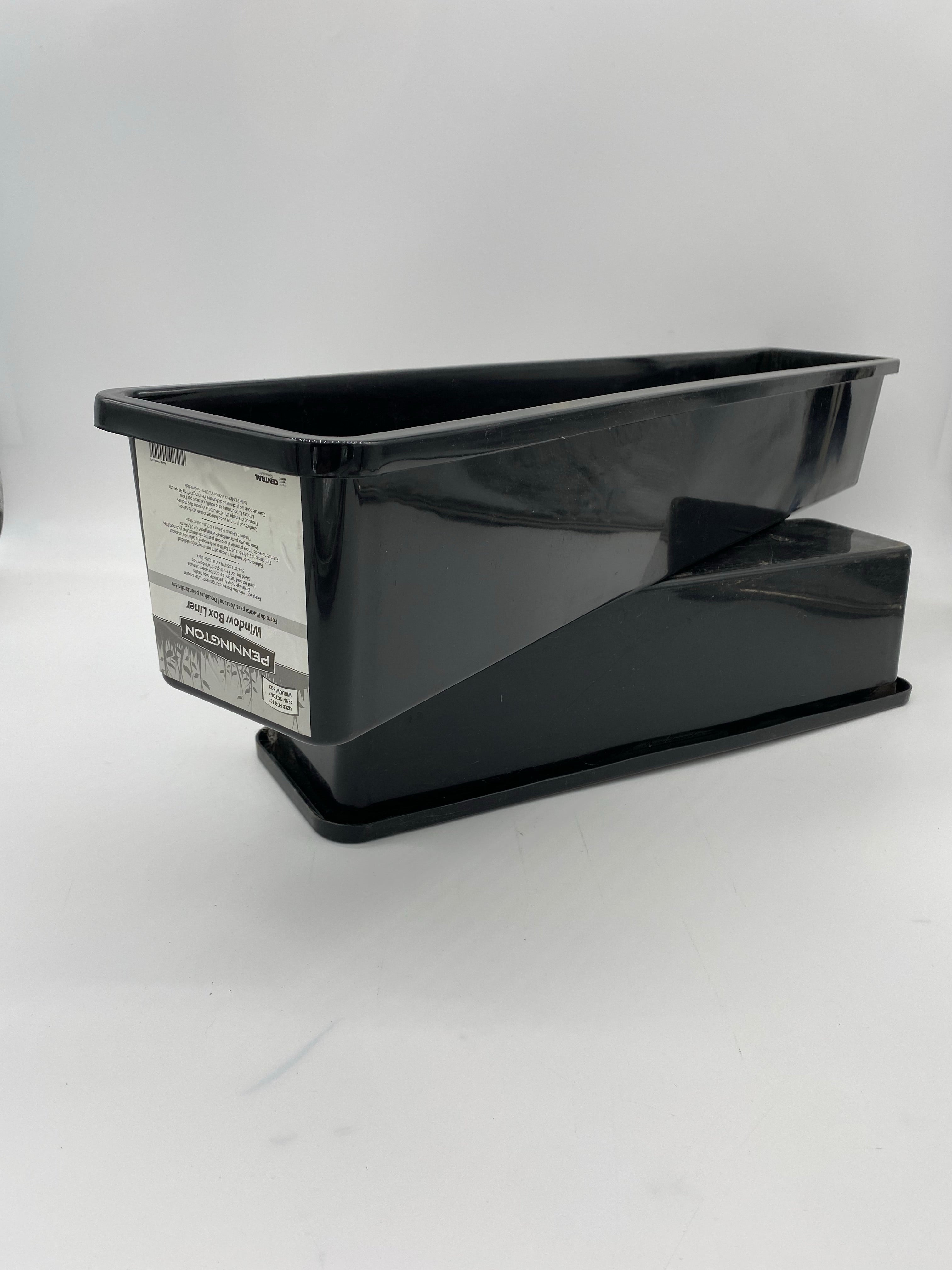 no-hole plastic planter pot liner Pennington Window Box Liner Plastic Black 5inx24inx5.5in 1 100507829