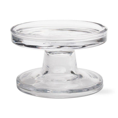 Bobbin Reversible Glass Candleholder Clear Glass