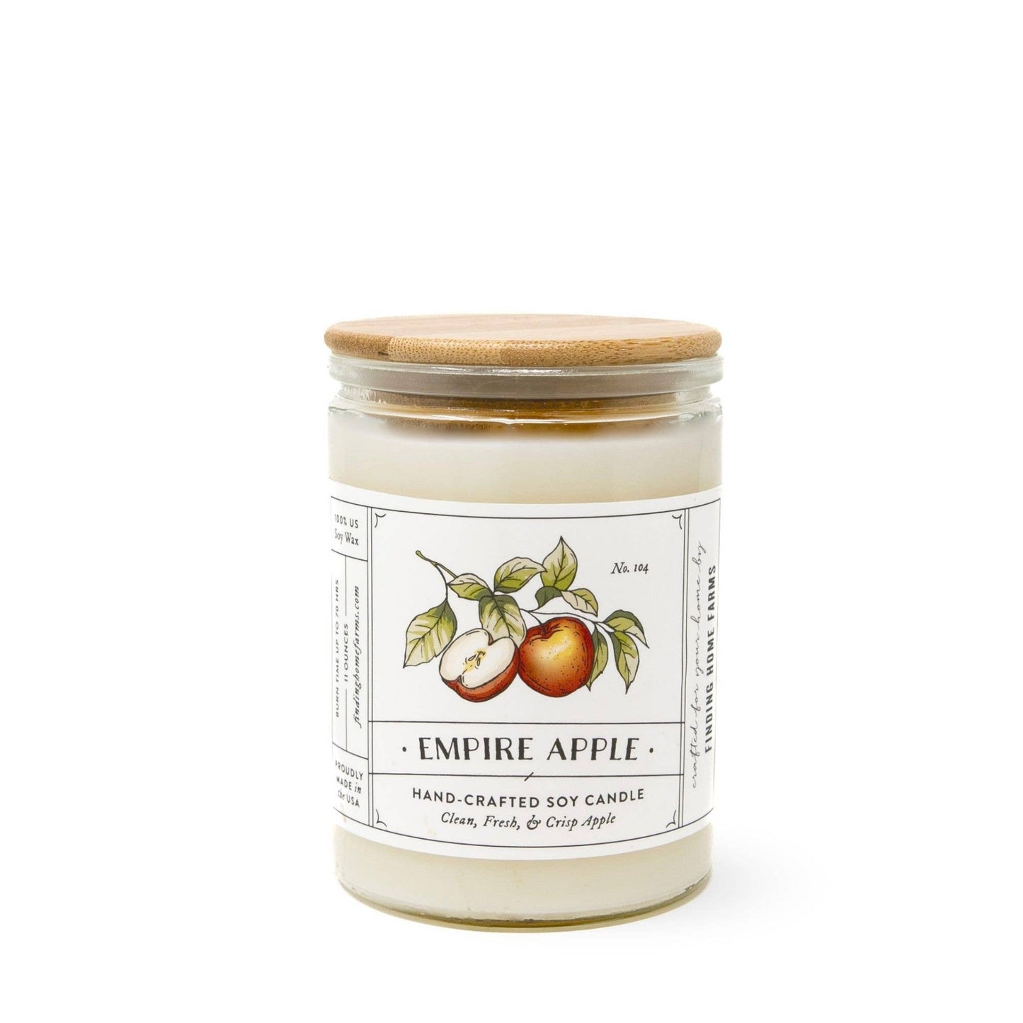 Soy Candle, Empire Apple, Fresh & Light Scent for Fall