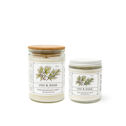 Soy Candle, Fig & Sage, Herbal Scent, Year Round Scent