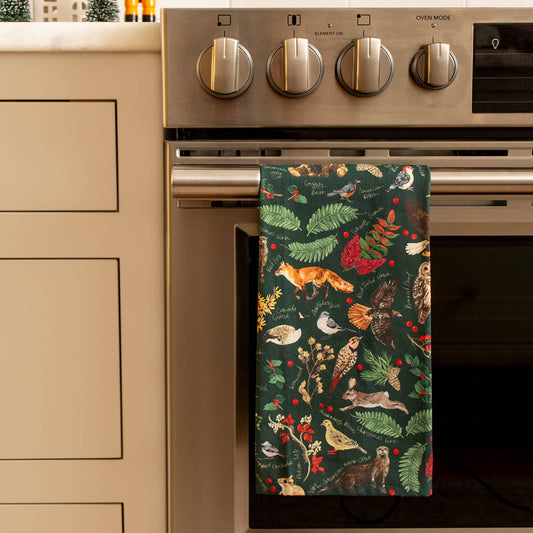 Winter Flora & Fauna Kitchen Towel