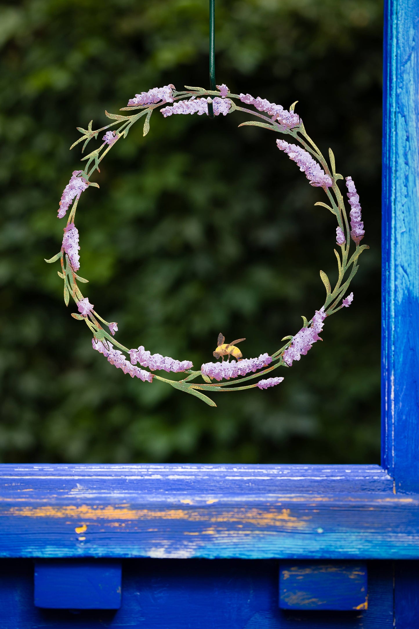 Lavender & Bee Wreath -Painted