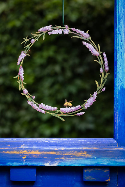 Lavender & Bee Wreath -Painted