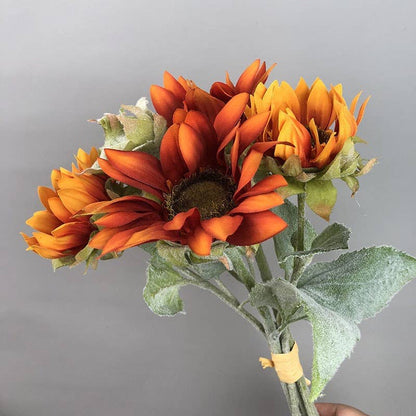 16''T Silk Sunflower Bouquet, Fall Color Sunflower